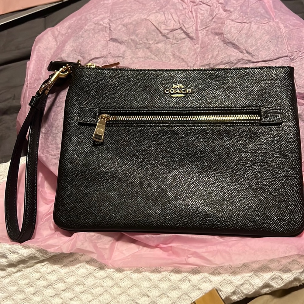 Coach Black Clutch w/ wristlet